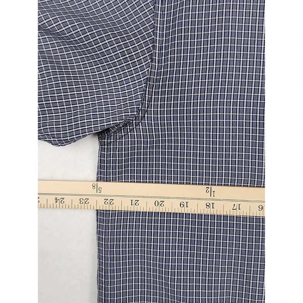 North Face Button-up Shirt Mens M Blue Plaid Short Sleeve Outdoor Casual Pocket